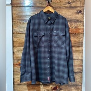 Dixxon Flannel Grey and Black Long Sleeve Flannel | 3XL Tailored to Fit like 2XL